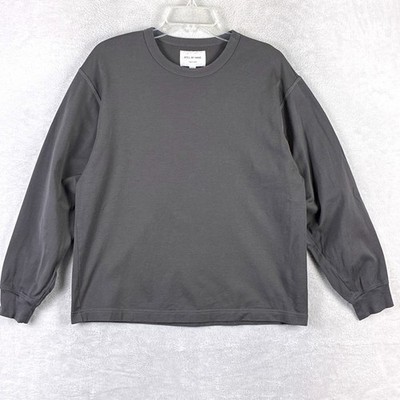 Still By Hand Sweatshirt Mens 1 (S) Gray Blank Relaxed Pima Cotton Made in Japan