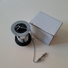 Bathroom Plug Hole and Chain Basin Sink Metal Slotted Waste Chrome Traditional