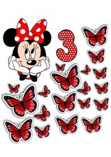 Edible Sugar Icing Paper Print Red Minnie Mouse Cake Decorations