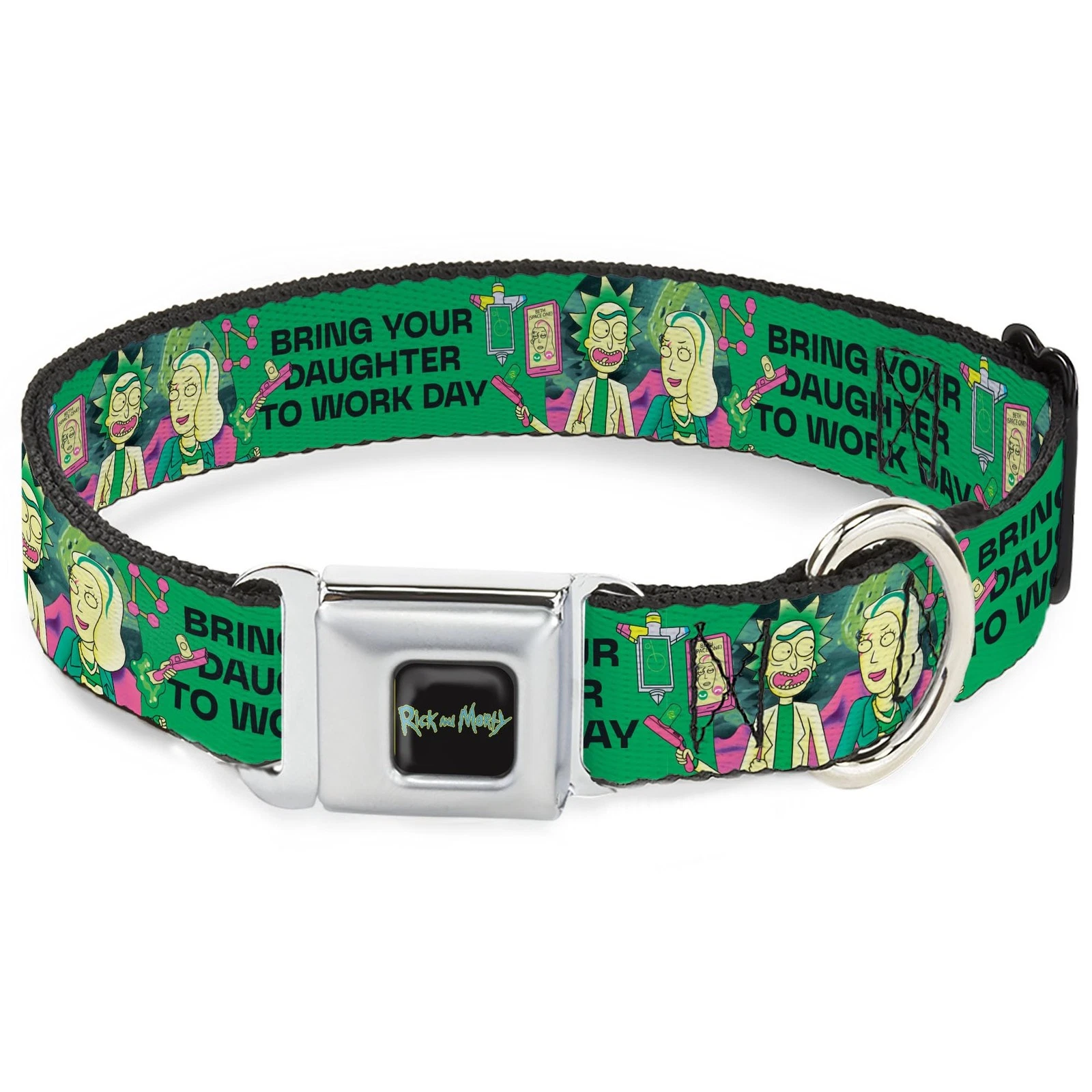Rick and Morty Pet Collar, Dog Collar Metal Seatbelt Buckle, Rick wi (US IMPORT)