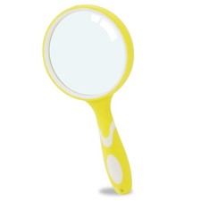 Large Magnifying Glass Handheld, Easy to Hold Shatterproof Rubbery 10X Yelloe