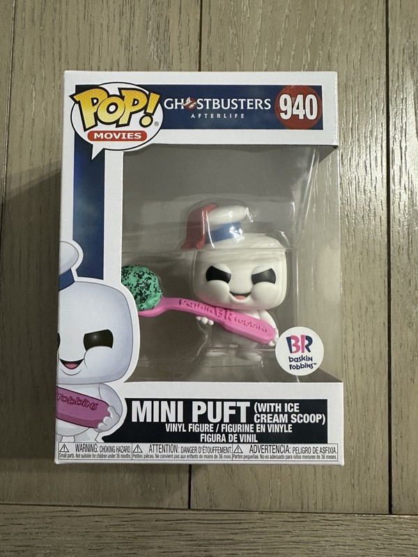 Funko Pop! Ghostbusters Afterlife Mini Puft #940 Baskin Robbins Exclusive Figure