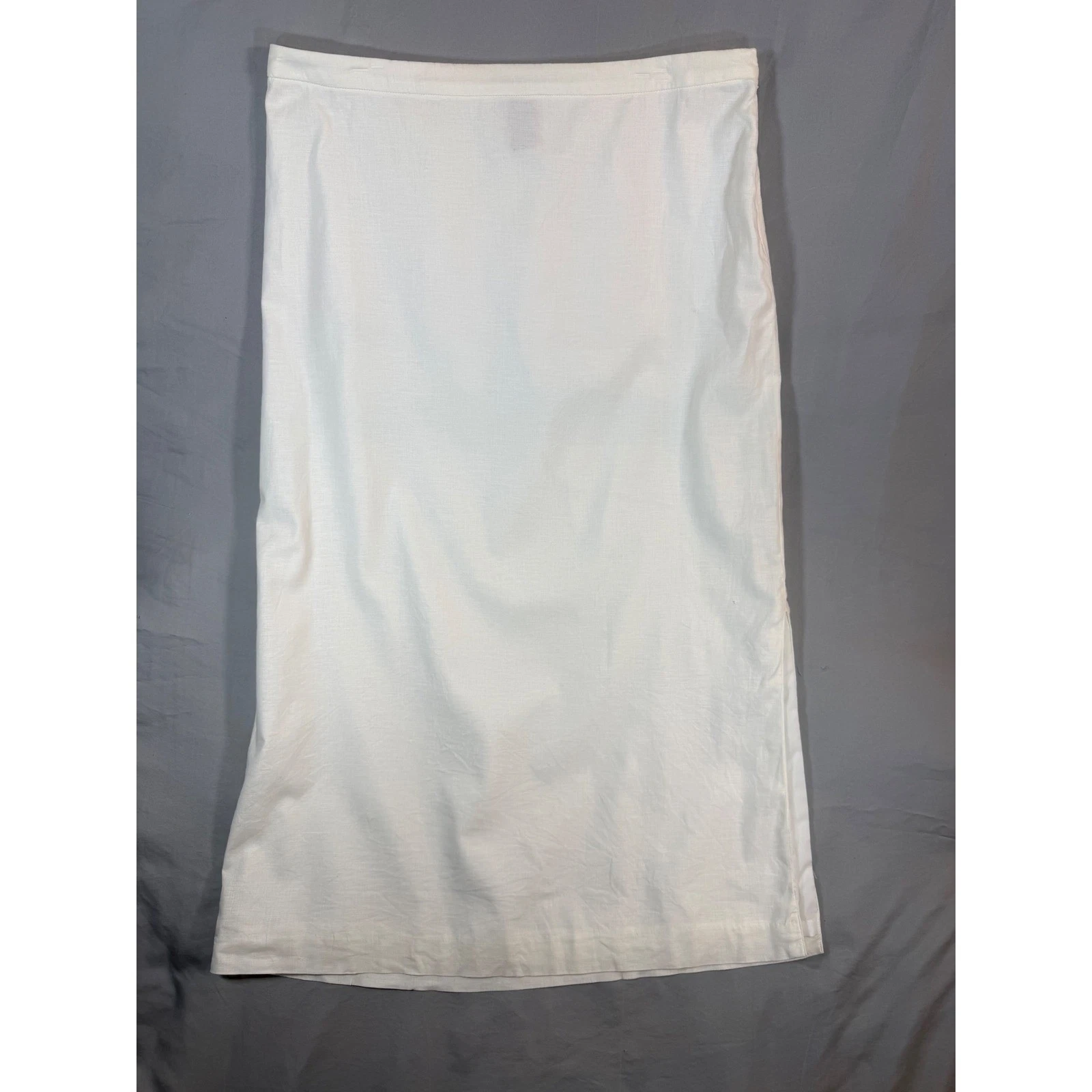 Banana Republic White Linen Blend Midi Column Skirt Side Slit Lined Size 14
Opens in a new window or