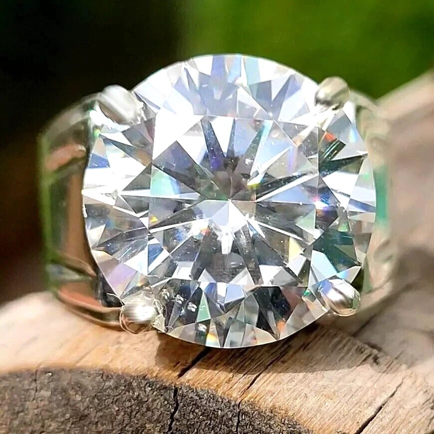 10CT Round Cut Lab Grown FVS1 Diamond Men's Solitaire Wedding Gift