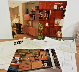 JOB LOT DANISH CADO ROYAL SYSTEMS FURNITURE BROCHURES PRICES INVOICES ETC