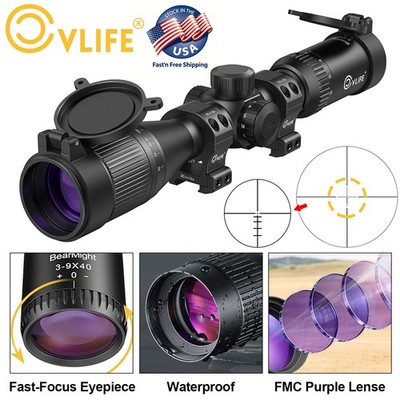 3-9x40 AO HD Rifle Scope, Parallax Adjustment, Red/Green Illuminated BDC Reticle