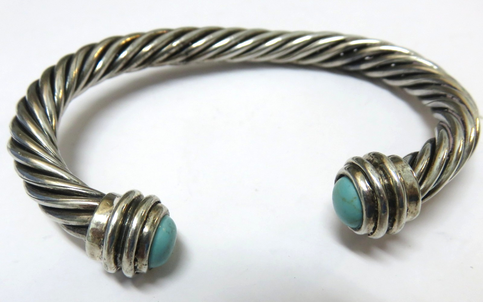 Solid Sterling Silver Twisted Cuff Bracelet, 925 … - image 1