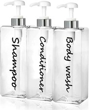 21oz Shampoo Dispenser - Refillable Shampoo and Conditioner Bottles Clear, S
