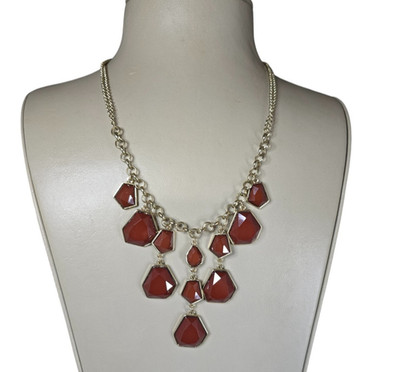 Stephan & Co Women's Trendy Gold Plated Rust Resin Bib Necklace NWT
