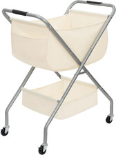 STORAGE MANIAC Collapsible Laundry Cart with Wheels 31.5"H Rolling Laundry Hampe