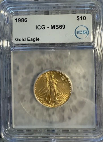 1986 Gold American Quarter Eagle $10  ICG MS 69 1st year