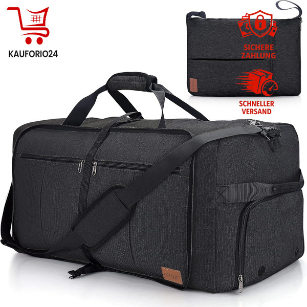 Faltbare Reisetasche 120L Groß Weekender Mit Schuhfach Wasserdicht FüR Herren-image