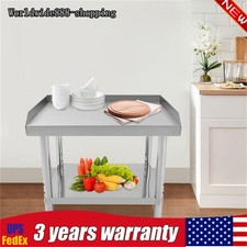 Adjustable Stainless Steel Work Table with Double-Tier Design for Versatile Use