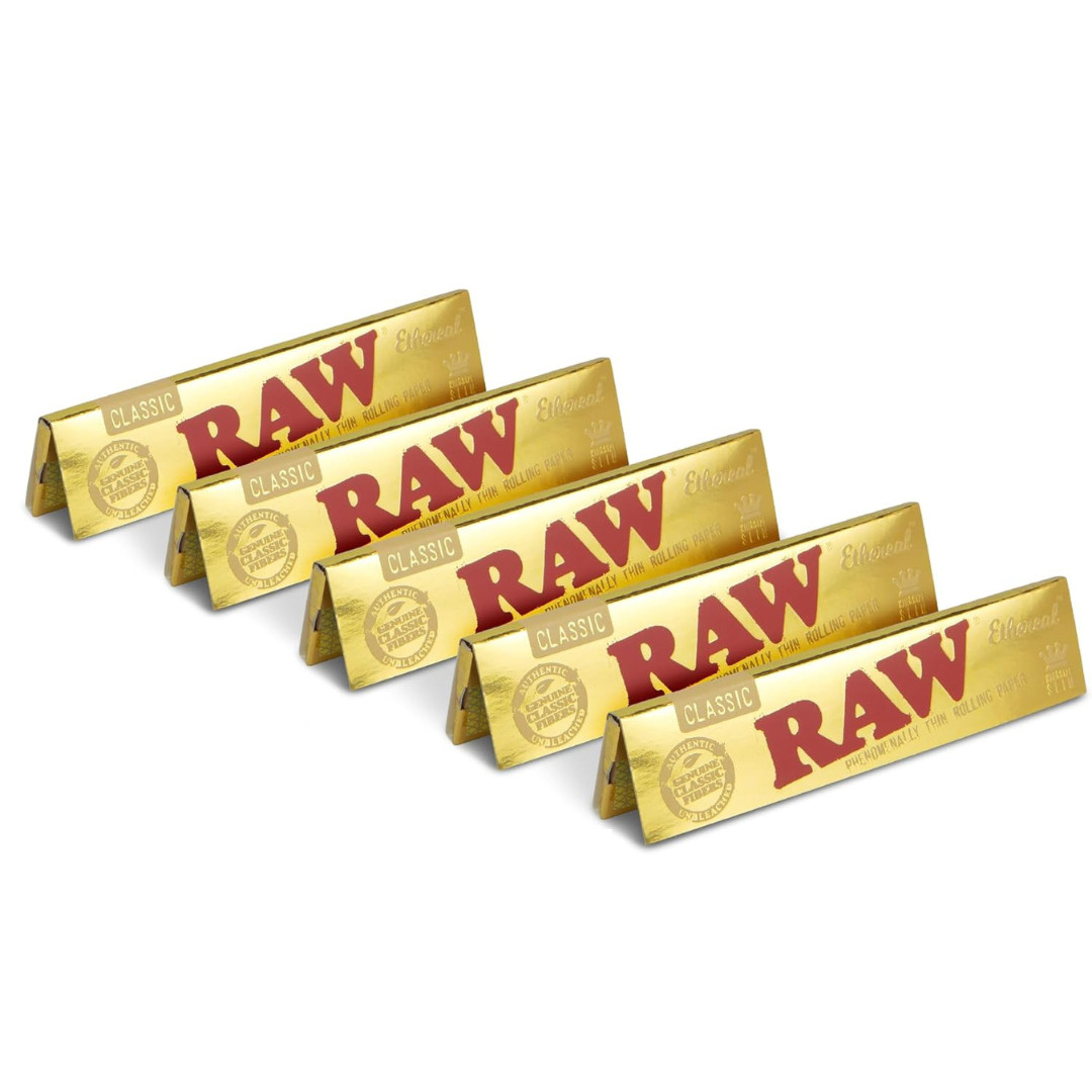 RAW Classic Ethereal 1 1/4 Rolling Papers -5 PACKS