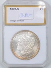 1878-S $1 Morgan Silver Dollar in Choice BU+ Condition in PCI Holder 214033-008
