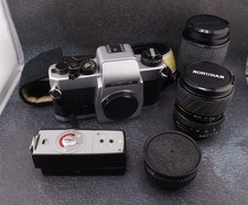 Vintage Argus CR-1 35mm SLR Film Camera Kit w/ 3 Lenses, Flash, Bag