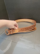 VTG Mexican westernTooled embossed leather colt Horse  Eagle Belt Size 40