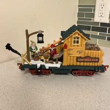 New Bright Holiday Express LOG MILL CAR Animated Christmas train TESTED VIDEO