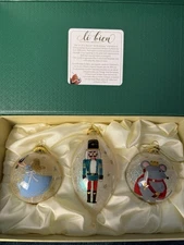 Pier 1 Li Bien 2018 Nutcracker  Hand Painted Christmas Ornaments Set of 3