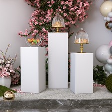 3pc/Set Metal Plinth Cylinder Dessert Pedestal Wedding Cake Flower Display Stand