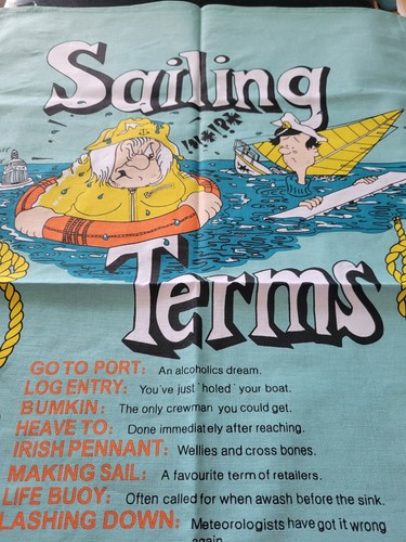 Juego de dos toallas England Galley nuevas con etiquetas 100 % algodón de Nauticalia "Términos de navegación" - Imagen 6 de 9