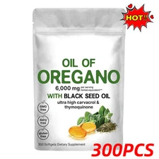 300 Capsules Oregano Oil Premium Formula 6000mg Organic Extract Immune Support