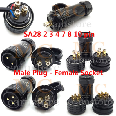 WEIPU SA28 2-10 pin crimping aviation multi-pin plug,industrial power IP67 plug