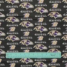 1 1/2 Yards - 54"H x 57"W - NEW Baltimore Ravens NFL 100 Cotton Fabric