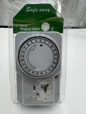 24 Hour Plug In Timer Heavy Duty Mechanical Grounded Outlet Switch TU-22A