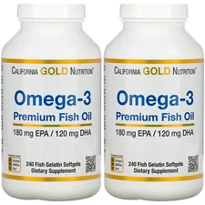 Premium Fish Oil, Omega-3, 180 mg EPA, 120 mg DHA, Concentrated Triglyceride