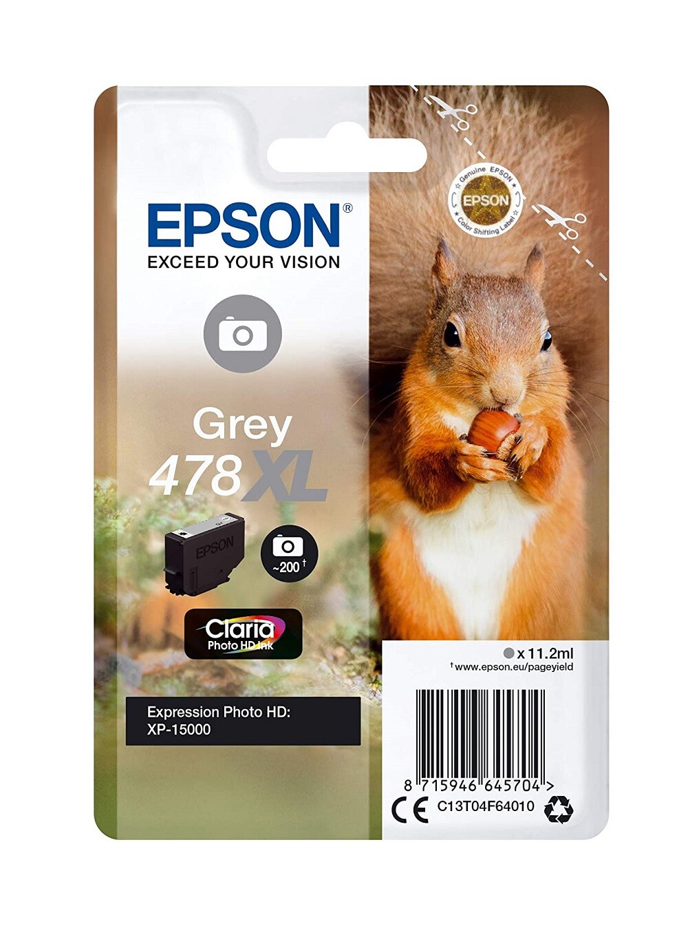 Genuine Epson 378, 378XL, 478XL, Squirrel Ink Cartridge Expression XP