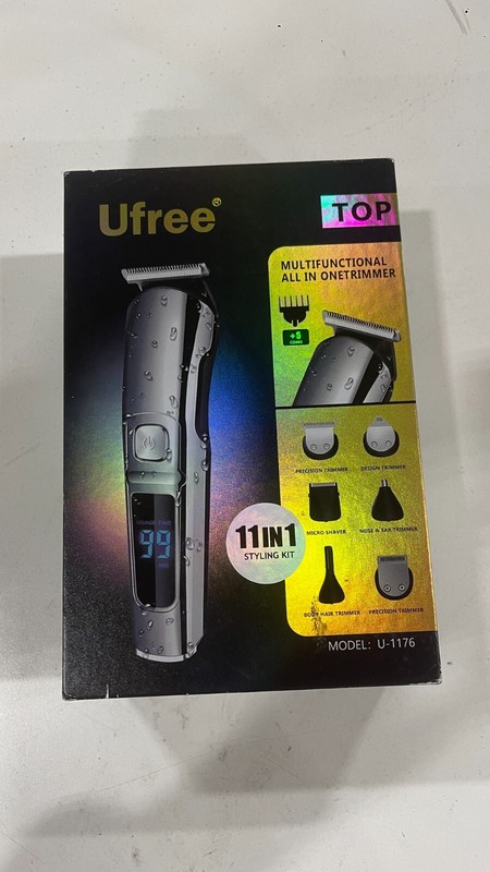 Ufree U-1176 Silver Black LED Display Professional Hair Clipper Set