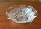 Jeannette Iris & Herringbone Clear Ruffled Sauce/Fruit/Berry Bowl(s)