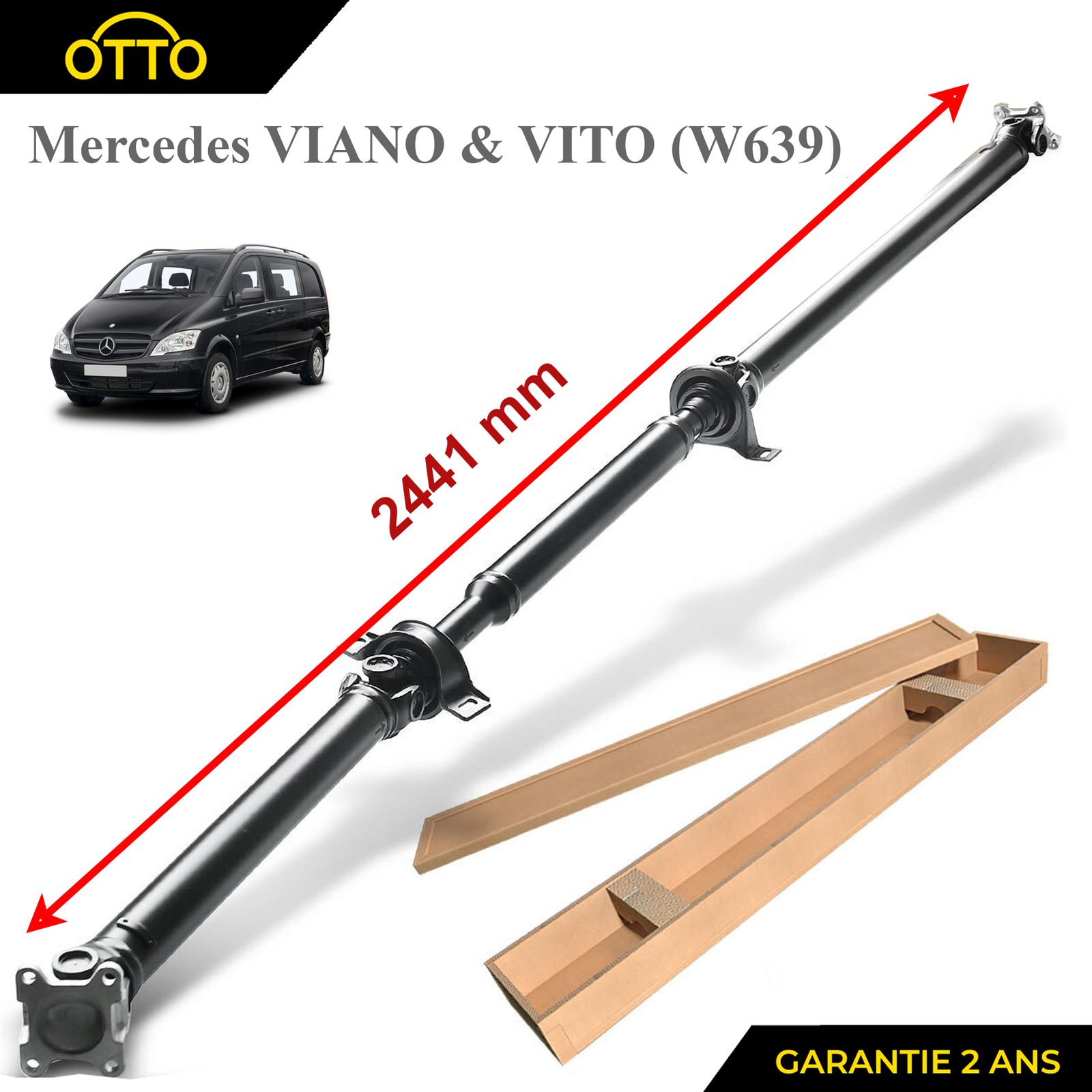 Arbre de transmission 2441mm élimine vibrations Mercedes Vito W639 Viano