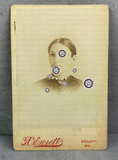 Antique Beloit,WI Cabinet Card Photo Mrs.William Thornton WISCONSIN FAMILY Woman