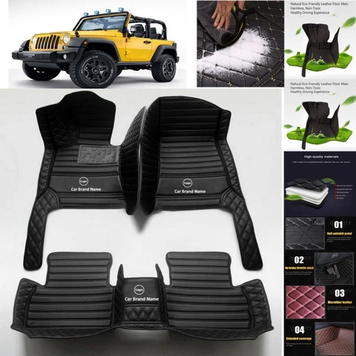 For JEEP Wrangler Car Floor Mats All Weather Carpet Custom Floor Liner Auto Mats - Imagen 12 de 35