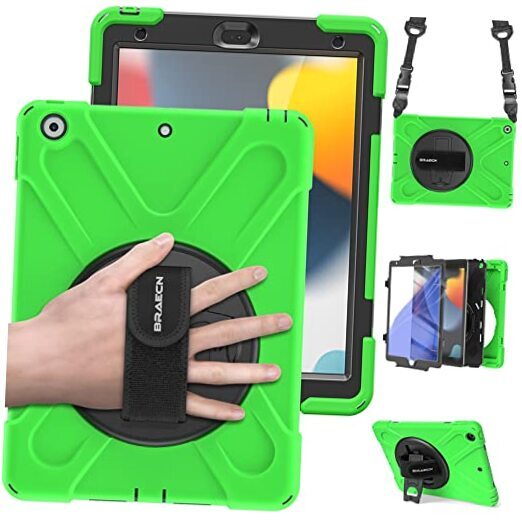 Durable Green iPad 10.2 Case for 7th/8th/9th Gen (2021/2020/2019)