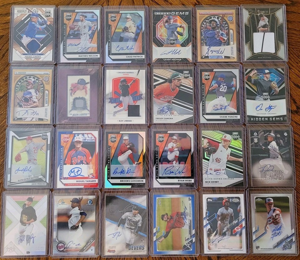 Baseball Auto Game Used Lot of 83 Cards Chrome 1st, d, Topps, Color+