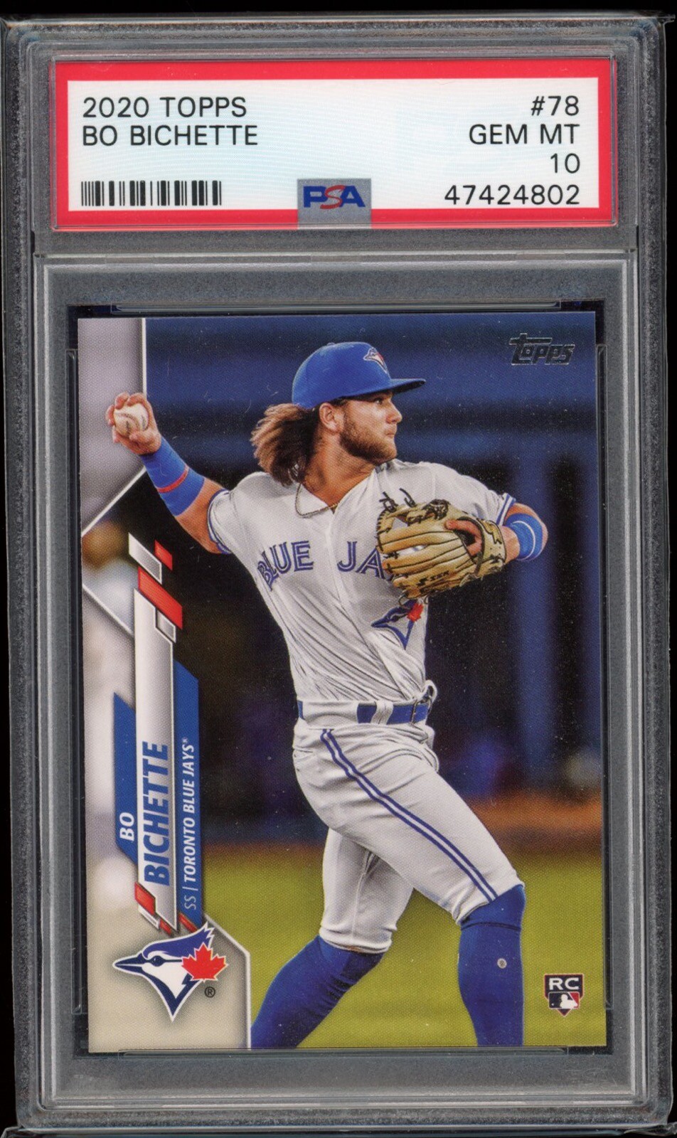 2020 Topps Series 1 - BO BICHETTE #78 - Rookie (RC) PSA 10