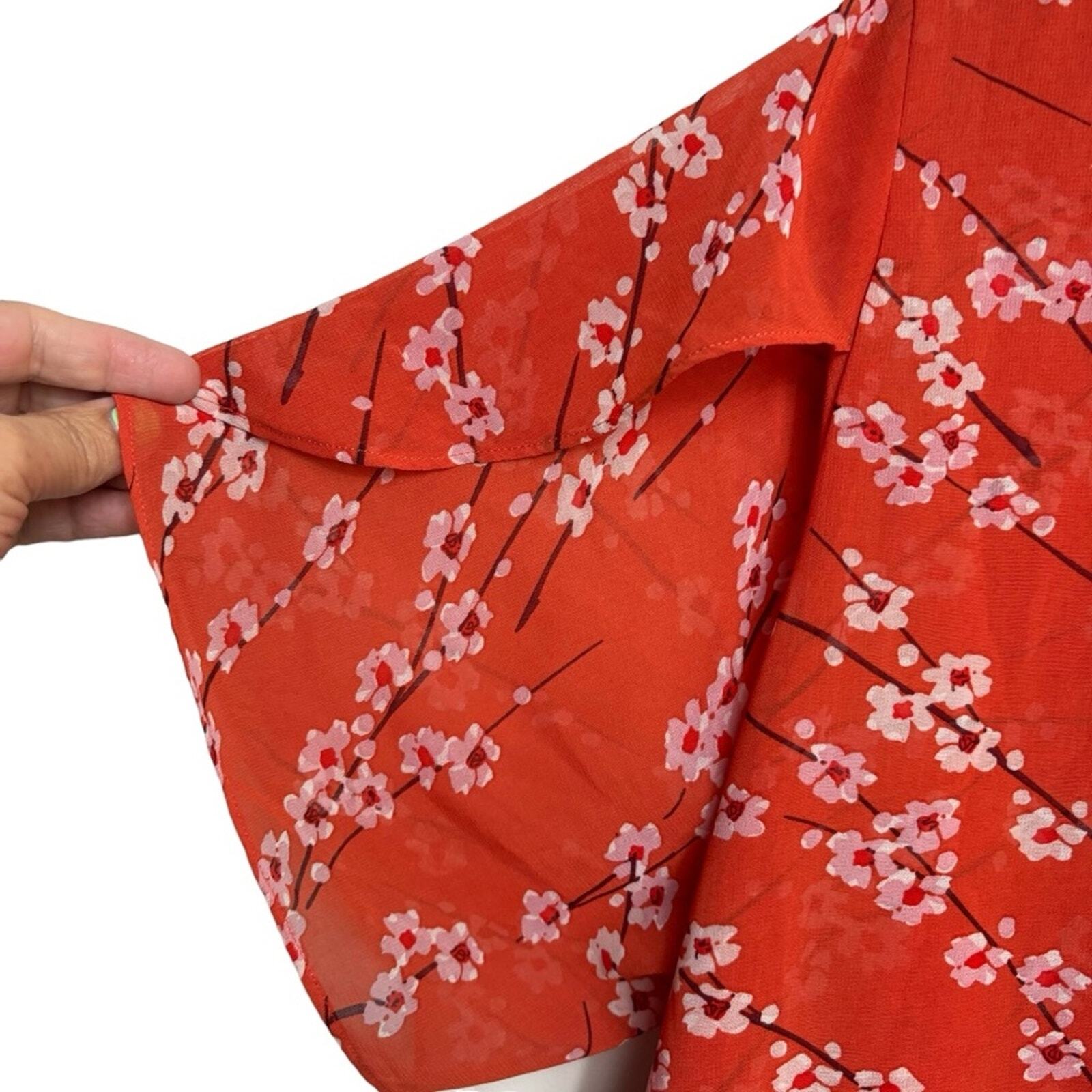 Cabi Split Flutter Sleeve Chiffon Cherry Blossom … - image 8