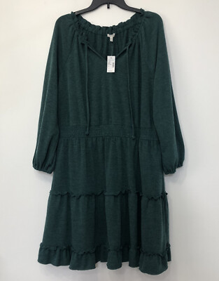 maurices green dress 1X Tiered Short New new2024