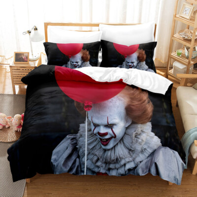 Clown Pennywise Bettwäsche Set 08 Kissenbezüge80x80 Anpassbar Bettbezug 135x200