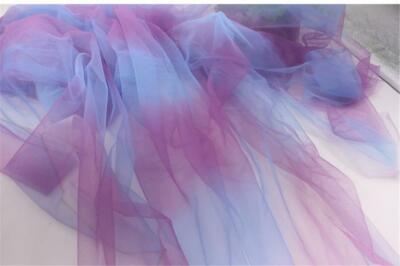Purple Blue Ombre Fabric Gradient Color Tulle Tutu DIY Dress Wedding Background