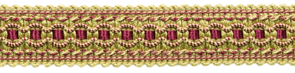 DÉCOPRO 1"" Imperial Collection Gimp Braid Trim, Burgundy Gold [5 Yards]