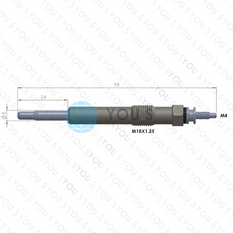 YOU.S Glühkerzen 596099 - 4 Stück 97mm 11V Für Peugeot & Citroën