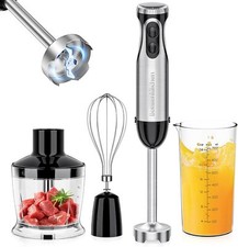 Immersion Blender, 4-in-1 Stainless Steel Hand-Held Bar Blender