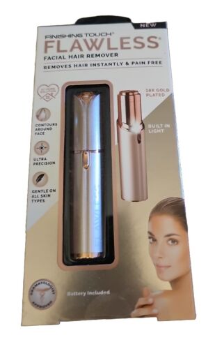Finishing Touch Flawless Facial Hair Remover Rose Gold 18 K Gold Plated Painles  - 第 1/3 張圖片