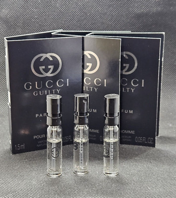 Gucci Guilty Parfum Pour Homme 0.05oz Carded Spray Vials (LOT OF 3)
