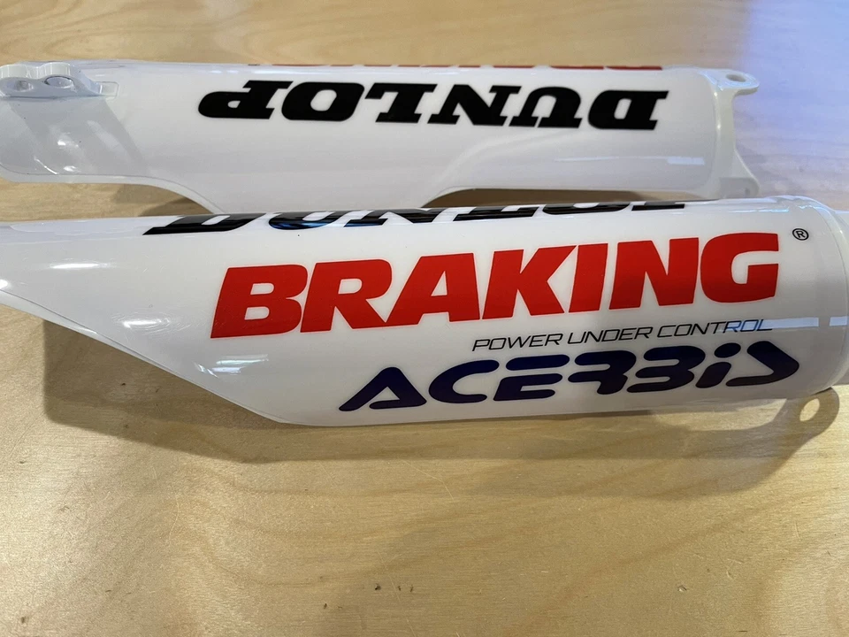 Protectores de horquilla Honda 2004-2017 con gráficos instalados CR125R 250R CRF250R CRF450R Foto 3 de 4