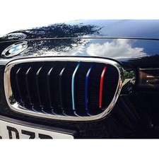 M Colored Kidney Grille Stripe Decal Sticker Set For Bmw 3 Series Models M Colored Kidney Grille Stripe Decal Sticker Set For Bmw 3 Series Models